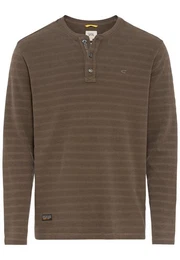 Henleyshirt Langarm Henleyshirt aus reiner Baumwolle