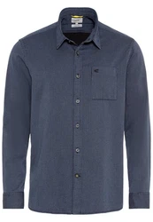camel active Langarmhemd Kentkragen Indigo Dunkelblau/Blau/Hellblau/Grau