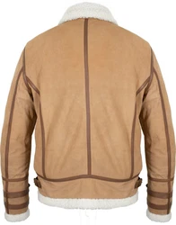 MDM Lederjacke Fliegerjacke Herren Beige/Braun