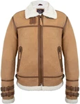 MDM Lederjacke Fliegerjacke Herren Beige/Braun