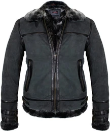 Lederjacke Herren Fell Lederjacke Fliegerjacke in Lammleder Innen Gefttert