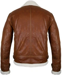 MDM Lederjacke Fliegerjacke Herren Braun/Dunkelbraun