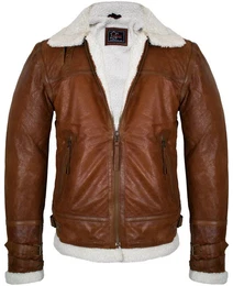 Lederjacke Herren Fell Lederjacke Fliegerjacke in Lammleder Innen Gefttert
