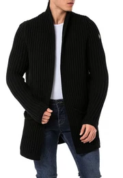 Strickjacke mit weichem Kragen Hochwertiger Strick-Cardigan
