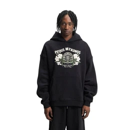 Hoodie Floral Emblem Graphic