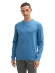 TOM TAILOR Strickpullover BASIC CREWNECK KNIT blau