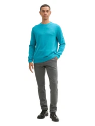 TOM TAILOR Strickpullover BASIC CREWNECK KNIT Türkis/Blau