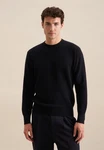 seidensticker Strickpullover Rundhals Schwarz/Dunkelblau