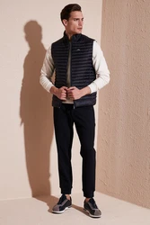 Buratti Steppweste Regular Fit Schwarz/Hellblau/Weiß/Braun