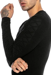 RedBridge Strickpullover mit strukturierten Raglanärmeln Schwarz