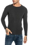 RedBridge Strickpullover mit strukturierten Raglanärmeln Dunkelgrau/Grau/Schwarz