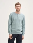 TOM TAILOR Strickpullover Henley Hellblau/Grün/Hellgrün/Türkis/Blau/Grau
