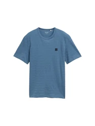TOM TAILOR T-Shirt mit Logo-Badge Blau/Hellblau/Grau