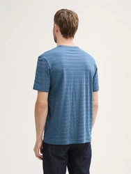 TOM TAILOR T-Shirt mit Logo-Badge Blau/Hellblau/Grau