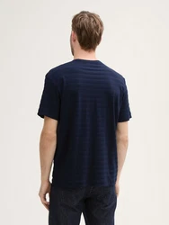 TOM TAILOR T-Shirt mit Logo-Badge Hellblau/Dunkelblau/Lila/Blau
