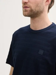 TOM TAILOR T-Shirt mit Logo-Badge Hellblau/Dunkelblau/Lila/Blau