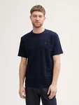TOM TAILOR T-Shirt mit Logo-Badge Hellblau/Dunkelblau/Lila/Blau