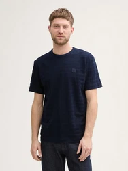 TOM TAILOR T-Shirt mit Logo-Badge Hellblau/Dunkelblau/Lila/Blau
