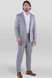 SANDER STELLAN Anzug Herren Business Anzug Slim Fit Grau
