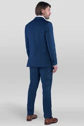SANDER STELLAN Anzug Herren Business Anzug Slim Fit Blau/Dunkelblau/Hellblau