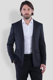Anzug Herren Business Anzug Slim Fit mit Kleidersack (Anzug Set, 2-tlg., Sakko und Hose) festlich, elegant, modern