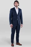 SANDER STELLAN Anzug Herren Business Anzug Slim Fit Hellblau/Dunkelblau/Blau