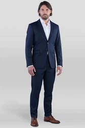 SANDER STELLAN Anzug Herren Business Anzug Slim Fit Hellblau/Dunkelblau/Blau
