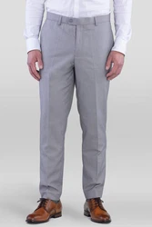 SANDER STELLAN Anzughose Slim Fit Grau/Hellgrau