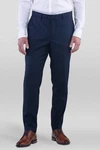 SANDER STELLAN Anzughose Slim Fit Dunkelblau/Blau/Hellblau