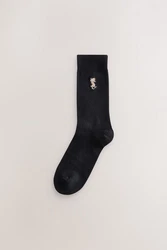 Next Socken mit Stickerei Schwarz/Blau