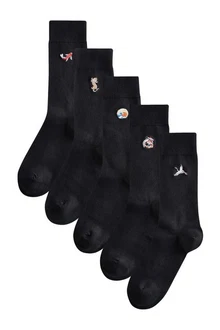 Next Socken mit Stickerei Schwarz/Blau Next Socken mit Stickerei Schwarz/Blau