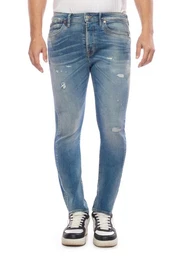 Stoffhose JEAN HOMME ALOST mit kleinen Used-Elementen