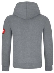 MOOSELINE Sweatjacke Herren mit Kapuze Hellgrau/Rot