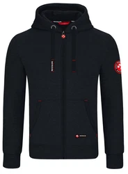 MOOSELINE Sweatjacke Herren mit Kapuze Schwarz/Rot