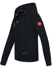 MOOSELINE Sweatjacke Herren mit Kapuze Schwarz/Rot
