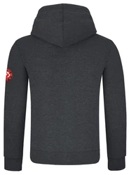 MOOSELINE Sweatjacke Herren mit Kapuze Dunkelgrau/Rot
