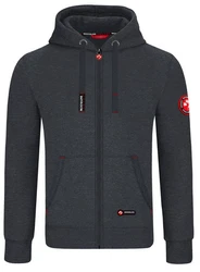 MOOSELINE Sweatjacke Herren mit Kapuze Schwarz/Rot