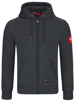 MOOSELINE Sweatjacke Herren mit Kapuze Schwarz/Rot