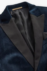 Next Sakko im Slim Fit (1-tlg) Dunkelblau/Hellblau/Blau