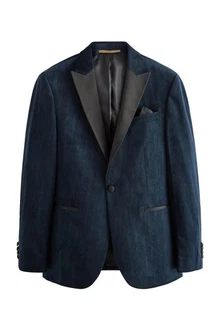 Next Sakko im Slim Fit (1-tlg) Dunkelblau/Hellblau/Blau