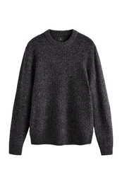 Rundhalspullover Regular Strickpullover mit Wolle (1-tlg)