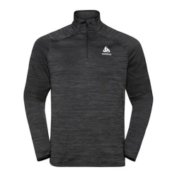 Odlo Langarmshirt Run Easy Warm Midlayer 1/2 Zip BLACK MELANGE