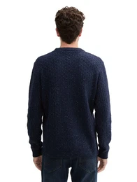 Rundhalspullover Strickpullover mit Struktur