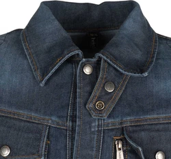 Helstons Motorradjacke Western Dunkelblau/Blau/Hellblau