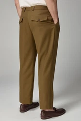 Next Stoffhose EDIT elegante Hose Khaki/Dunkelgrün