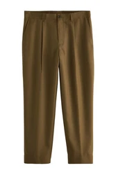 Next Stoffhose EDIT elegante Hose Khaki/Dunkelgrün