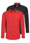 Rusty Neal Langarmhemd Slim-Fit Rot/Dunkelrot