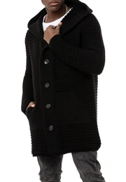 Strickjacke mit Kapuze und Taschen Stilvoller Begleiter fr khle Tage