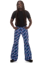 Comycom Schlaghose 70er STAR DOTS Herren Blau