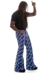Comycom Schlaghose 70er STAR DOTS Herren Blau